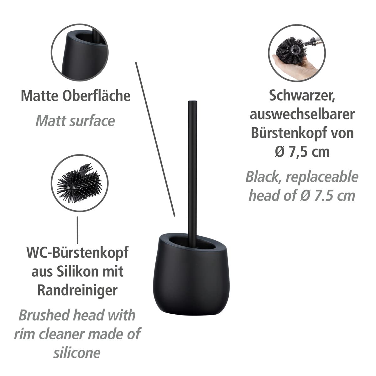 Silikon-WC-Bürste mit Halter