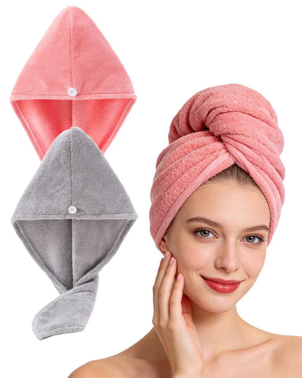Mikrofaser-Haarturban (2er-Set)